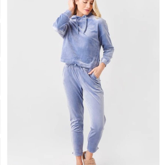 UGG Tops - Ugg Belden & Haydn Velour Set Hoodie Sweatpants NEW L / XL Dark Ice Blue